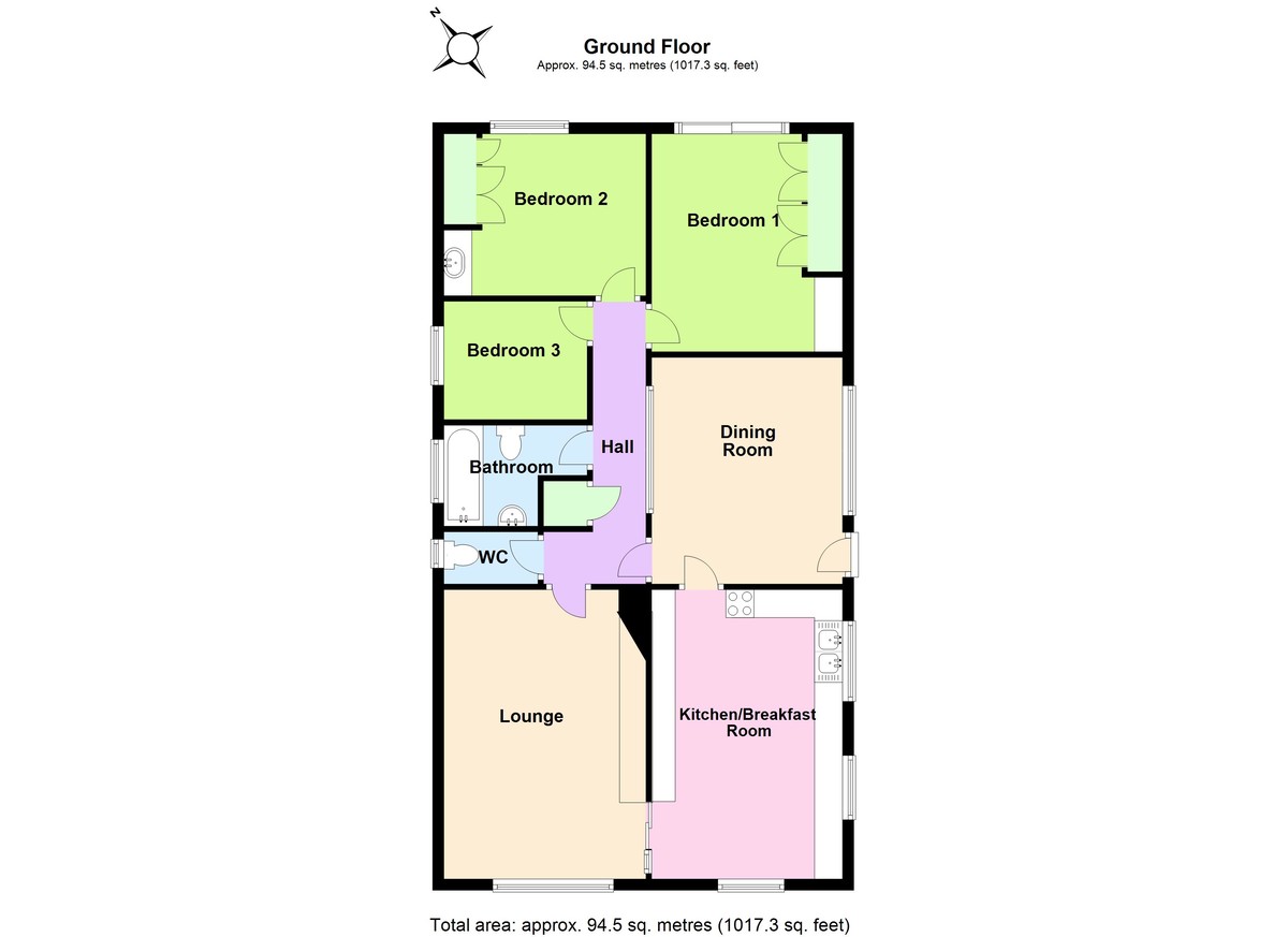 3 bedroom property for sale in Whitefriars, Rushden, NN10 9PE