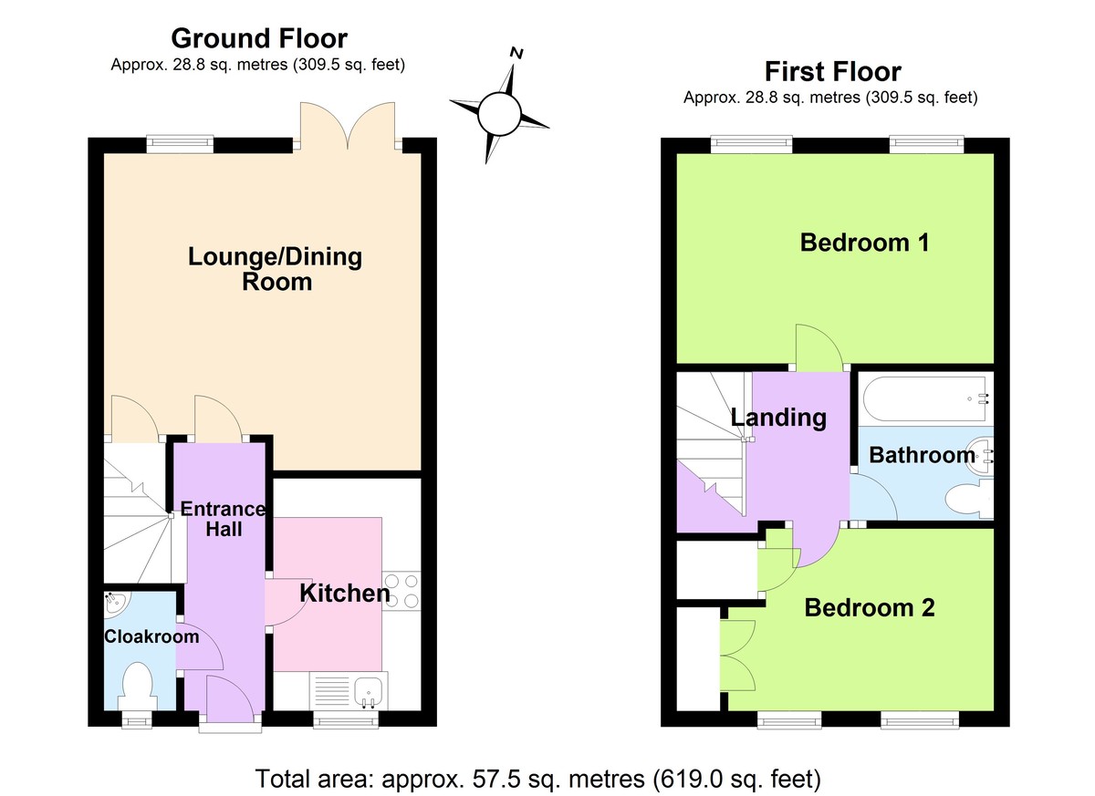 2 bedroom property for sale in Steeple Way, Rushden, NN10 0UT